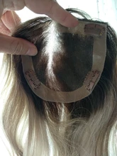 Peluca de cabello humano para mujer, tupé con encaje completo Remy, Color rubio resaltado, corona, Mono, con Clip