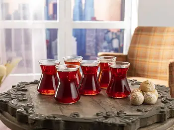 

Flat Glass 6-Tea Cups 125 Ml durable wall insulated glass Espresso mugs Latte coffee glasses / whiskey / Coffee cup / tea cup