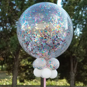 

18" / 24" Transparent Confetti Balloon Kit, with 25 different type of confetti, for birthday decoration, wedding decor