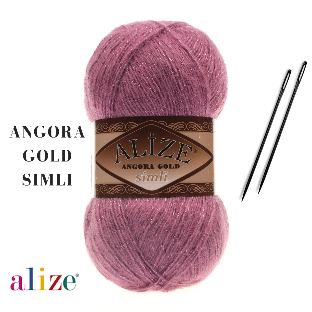 Alize Angora Gold Simli, Silvery, Knitting, Acrylic Yarn, Wool, Sweater Yarn, Crochet Yarn, Winter Yarn,n, Light Yarn, Lace