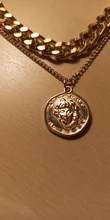 17KM-gargantilla Vintage multicapa con forma de moneda para mujer, collar, cadena gruesa, Color dorado y plateado, retrato de moda, joyería