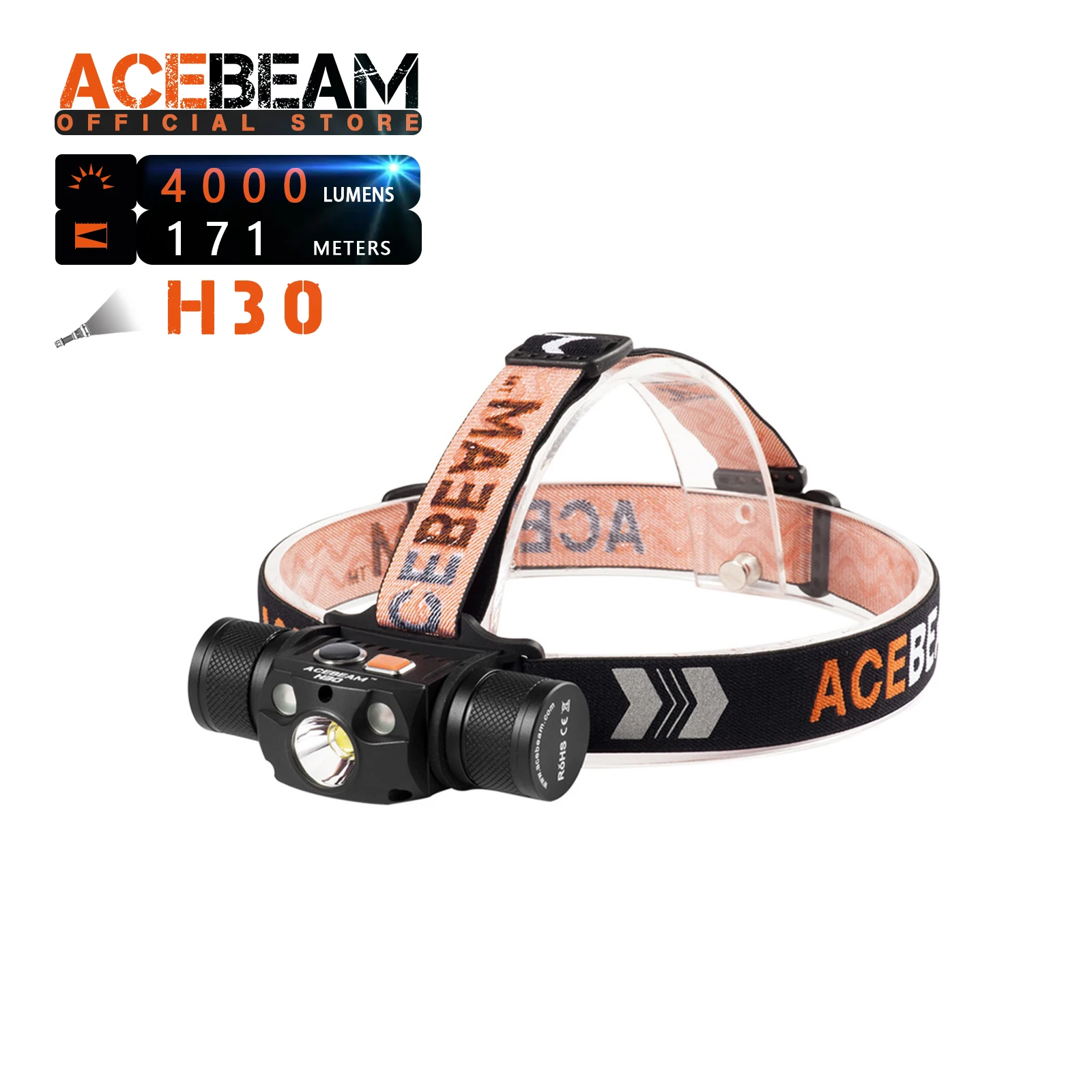 Налобный фонарь Acebeam H30 ярсветильник налобный макс. 4000 люмен лучший фсветильник