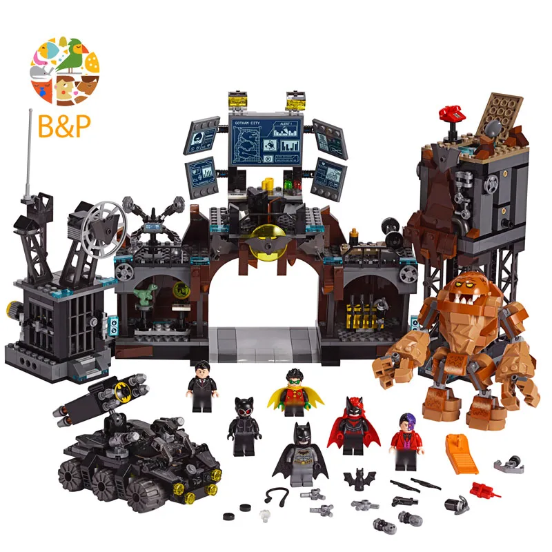 76122, 1071 шт., серия "Супер Герои", "Бэтмен клейфейс", модель "нашествие", строительные блоки, кирпичи, развивающие игрушки, подарок, 11353
