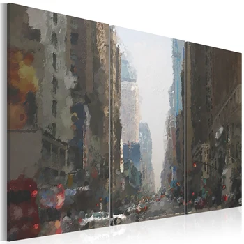 

Table-Rainy city behind the glass-60x40