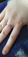 Anillos de Compromiso con diseño de Pata de Gato para mujer, anillos elegantes de circonia cúbica rosa para mujer, joyería de boda para mujer