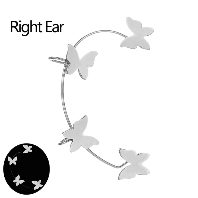 Luminous Butterfly Ear Cuff Clip For Women Copper Fake Piercing Butterfly Earring Glow In The Dark Fashion Jewelry Gift