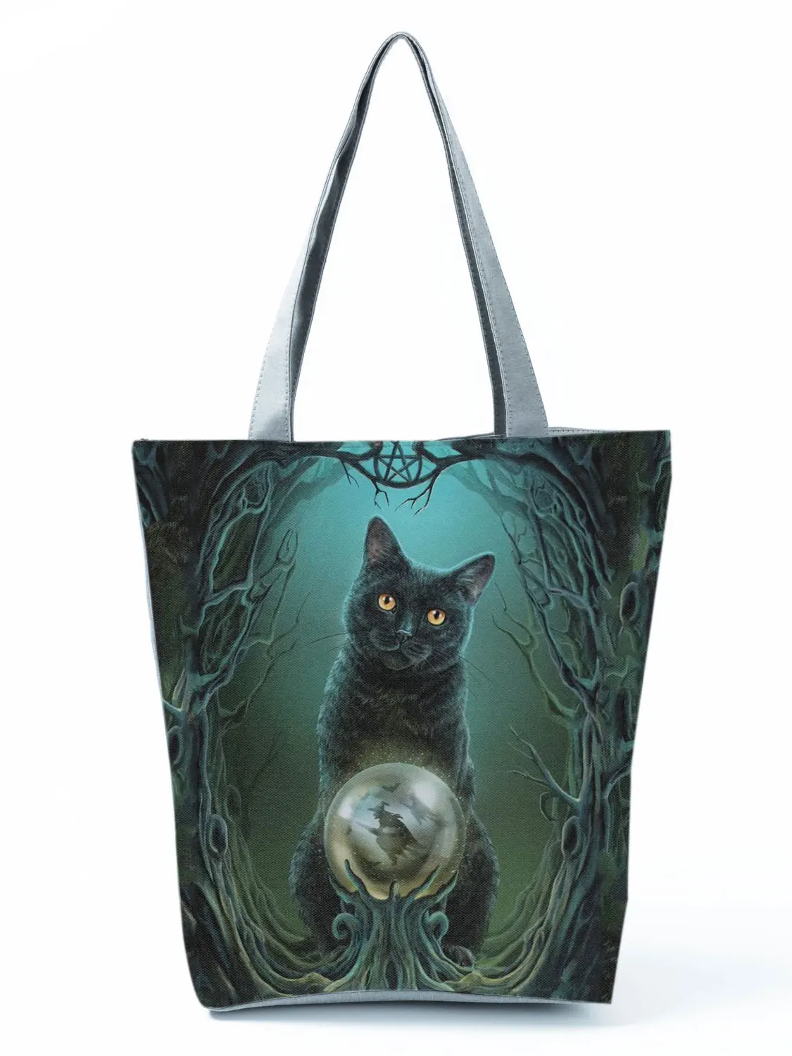 2022 Cool Fashion Handbag Female Cats Print 3D Tote Travel Women Shoulder Bag Foldable High Capacity Shopping Bag Custom Pattern 