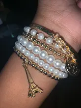 Tocona 6 unids/set de oro de moda cuentas de colores estrella perla multicapa con cuentas pulseras para las mujeres encanto regalo de joyas de fiesta 5483