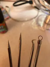 Agujas de acero inoxidable para eliminación de acné, herramientas para quitar espinillas y espinillas, cuidado de la piel Facial, limpiador de poros faciales, 4 Uds.