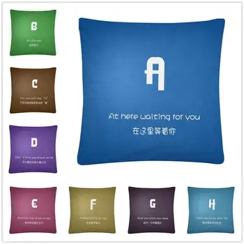 

Simple ABC (discourse per letter) pattern Soft Short Plush Cushion Cover Pillow Case for Home Sofa Car Decor Pillowcase 45X45cm