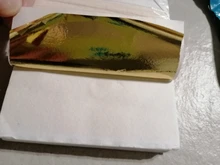 Aomily-Hojas doradas para decoración, láminas de 9x9cm, papel dorado para muebles, decoración de pared, manualidades, color dorado puro brillante, 100 hojas