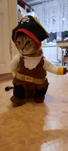 Funny Cat Costumes Pirate Suit Cat Clothes Kitty Kitten Corsair Halloween Costume Puppy