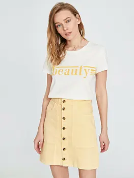 

Front Button Jean Skirt