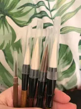 Umitive-Juego de 5 unidades de pinceles de caligrafía China tradicional de bambú, arte de escritura, suministros de pintura