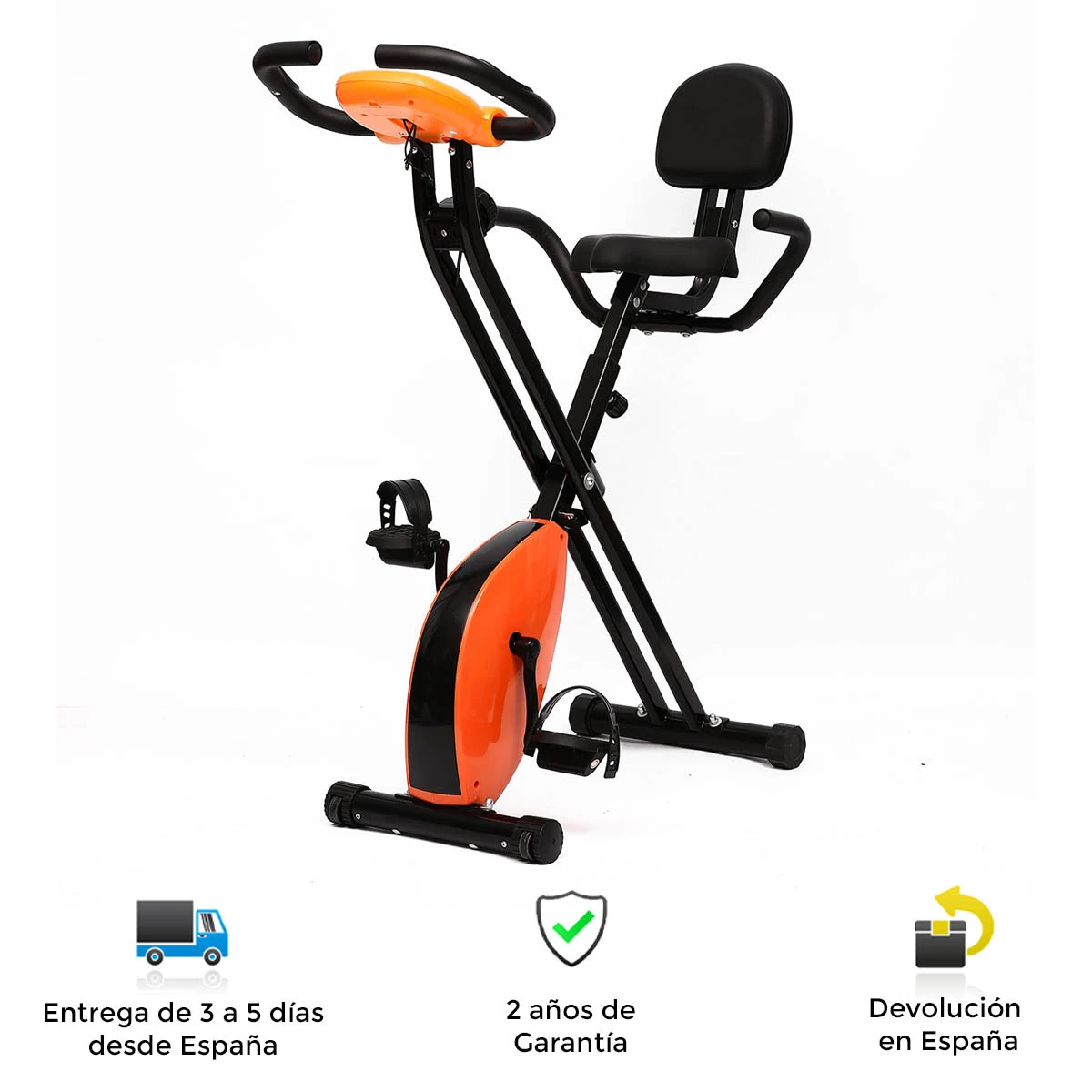 Bicicleta estática plegable con respaldo, acero, sistema magnético, panel  multifuncional, 8 niveles, asiento ajustable, plegable y portátil,  bicicletas, bicicletas estaticas, bicicleta estatica| | - AliExpress