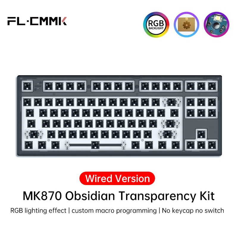 keyboard with touchpad for pc FL·ESPORTS Mk870 Wireless Mechanical Keyboard Kit 87-Key Hot-Swappable Full-Key RGB Compatible 3/5-Pin Switch Support Driver keyboard with touchpad for pc Keyboards