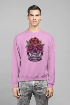 

Angemiel Wear Cool With Rose Skull And Crossbones Men 'S Sweatshirt