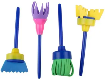 

4Pcs/Lot Sponge Painting Brush Flower Stamp Kids DIY Drawing Toys
