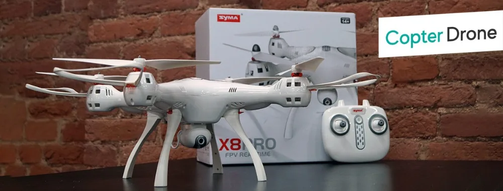 Квадрокоптер SYMA X8 PRO дрон с HD-камерой, FPV-трансляцией на смартфон, встроенный GPS, барометр, аккумулятор 2000mah