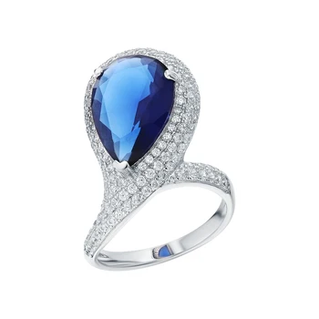 

Silver ring with zirconium, sieve and cubic zirconium sunlight sample 925