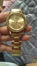 Reloj de lujo con diamantes de Ginebra para Mujer, cronógrafo de cuarzo con tachuelas de acero y tres ojos, a la moda