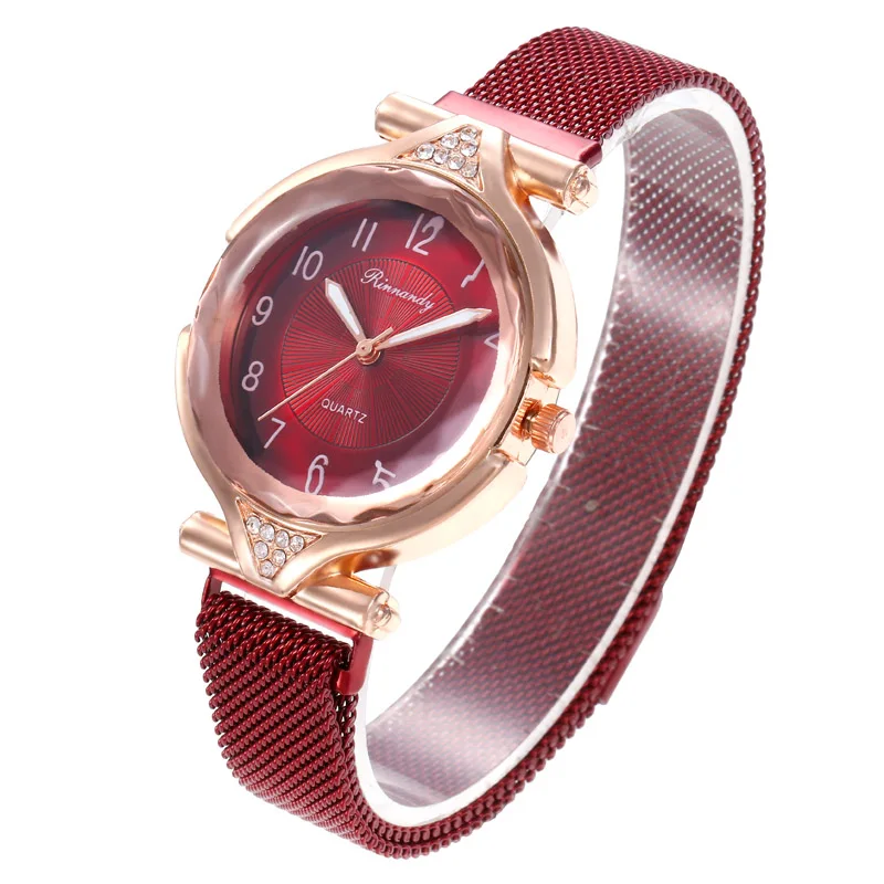 WJ-8562, классические часы с магнитной пряжкой, часы цвета розовое золото, кварцевые наручные часы для женщин, девушек, модные женские часы, Роскошные Алмазные