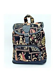 

Authentic Black Color Patterned Women Backpack for School or Daily Use