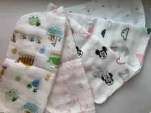 Toalla infantil de muselina para bebé, pañuelos de dos capas, toalla de 6 capas, de algodón, tejido denso, de 5 a 10 Uds.