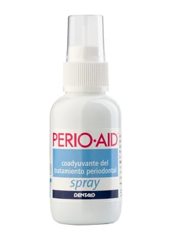 

Perio aid colutory spray 50 ml oral antiseptic to apply in the most inaccessible areas of the oral cavity