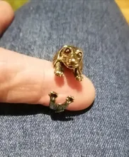 Anillos ajustables Kinitial para mujer, 1 Uds., color bronce antiguo, negro, cachorro de perro salchicha, Animal, 3D