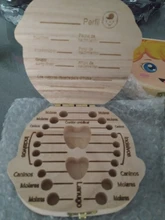 Caja de dientes de madera para bebé, organizador para guardar dientes de leche, idioma español e inglés, Umbilica, guardar regalos