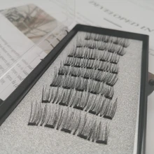 Pestañas postizas magnéticas 3D, 5 imanes, 4 pares, hechas a mano, naturales, de visón Artificial, con pinzas