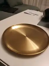 Cake-Tray Dining-Plate Serving Dishes Steak Gold European-Style Western Round