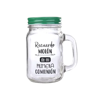 

Lot 20 jars glass with Cane souvenir Molón 1ª green Communion in Cash Box-Details and gifts for weddings, communions