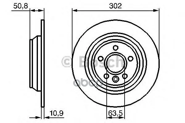 Диск Тормозной Задн Ford: Galaxy 06-, Mondeo Iv 07-, Mondeo Iv Turnier 07-, Mondeo Iv Седан 07-, S-Max 06- Bosch арт. 0986479254