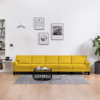 

5 seat yellow sofa fabric sofa
