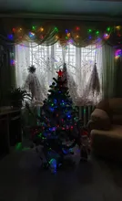 LED Deer Star Moon Curtain Light 220V 110V Christmas Garland String Fairy Lights Outdoor