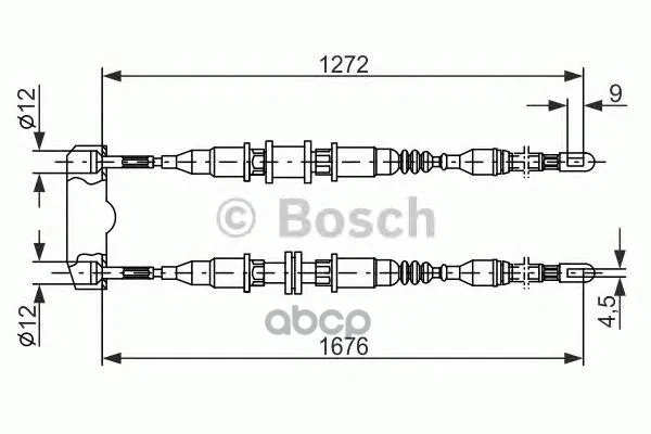 Трос Стояночного Тормоза Daewoo Nexia 1285мм Bosch арт. 1987477136