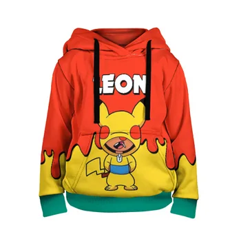 

Children's sweatshirt 3D Brawl Stars Leon Pikachu
