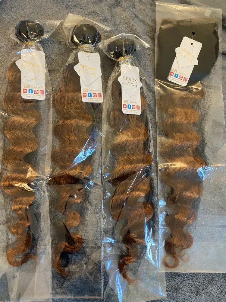 Loose Deep Peruvian Ombre Bundles With Closure photo review