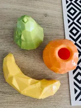Juguete con forma de fruta para mascotas, juguete de alimentación lenta para morder con sonido