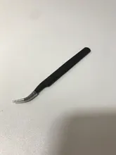 Pinza de mano de 1,0 MM para decoración de uñas, herramienta de selección de Gel acrílico para decoración de gemas, diamantes de imitación, pinzas negras para pestañas, 1 unidad