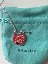 Collar de plata de ley S925 para mujer, colgante de llave plateada en forma de corazón, joyería popular clásica, regalo de vacaciones para pareja, 1:1