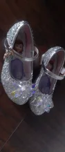 Disney Frozen-zapatos de princesa Elsa para niñas, Sandalias de tacón alto informales con purpurina de cristal de cuero, color rosa, azul y plateado