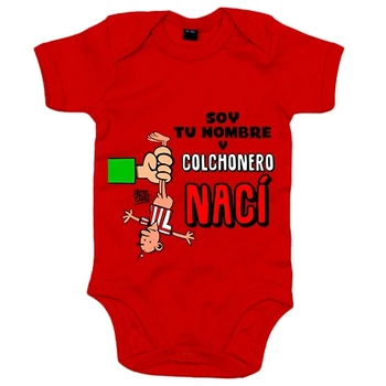 

Baby bodysuit Atletico Madrid cochonero was born customizable with name