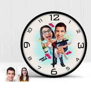 

Personalized Are Getting Married Cartoon Wooden Wall Clock-4
