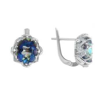 

Earrings made of silver with quartz mystic and Topaz Mystic Blue
