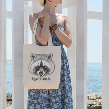 

Angemiel Bag Raccoon Gray Tone Raccoon Cloth Bag