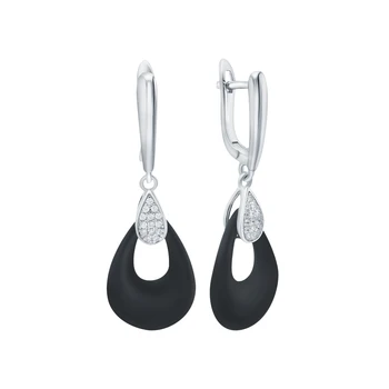 

Silver earrings with ceramics and cubic zirconia sunlight sample 925