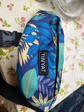 TINYAT hoja de impresión pack bolsa cintura para las mujeres de los hombres de moda Casual hombres cinturón de bolsa de mujer bolsos con forma de Banana chico bolsas de Fanny pack